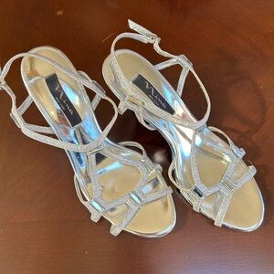Nina New York Silver Sparkly High Heels